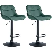 CLP 2er Set Barhocker Vonore Samt schwarz - creme