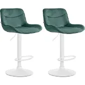 CLP 2er Set Barhocker Vonore Samt chrom - grau