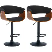 CLP 2er Set Barhocker Vestal Stoff - natura/schwarz