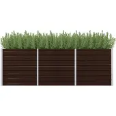 Furnicato Garten-Hochbeet Braun 240 x 80 x 77 cm Verzinkter Stahl
