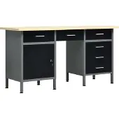 Syfax Arbeitstisch Schwarz 160 x 60 x 85 cm Stahl