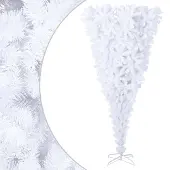 Syfax Künstlicher Weihnachtsbaum mit Ständer Umgekehrt Weiß 240 cm
