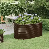 Furnicato Hochbeet Verzinkter Stahl 152x80x68 cm Braun