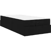 Syfax Bettgestell mit Matratze 2 pcs Schwarz Stoff