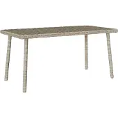 Syfax Garten-Couchtisch Rechteckig Hellgrau 80x40x37 cm Poly Rattan