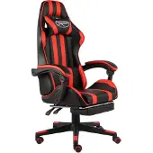 Syfax Gaming-Stuhl mit Fußstütze Schwarz und Rot Kunstleder