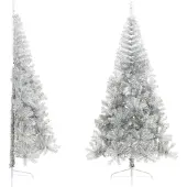 Syfax Künstlicher Weihnachtsbaum mit Ständer Silber 240 cm PET