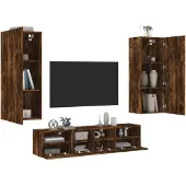 vidaXL Cloris DesignMöbel 5-tlg. Wohnwand Räuchereiche Holzwerkstoff , TV-Schränke 2024 Neu