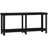 Syfax Werkbank Schwarz 180x50x80 cm Massivholz Kiefer