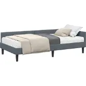 Syfax Eckbettgestell mit Matratze Sonstiges 2 pcs Grau Samt