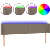 Syfax LED Kopfteil Taupe 203x16x78/88 cm Stoff