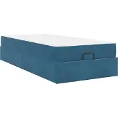 Syfax Bettgestell mit Matratze 2 pcs Blau Samt