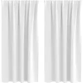 vidaXL Verdunkelungs-Vorhänge mit Ringen 2 pcs Hellweiß 175 x 140 cm