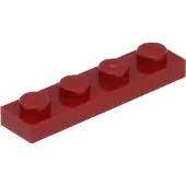 LEGO 1x4 Platte 3710 - 100 Stück Dunkelrot
