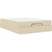 Syfax Bettgestell mit Matratze 2 pcs Creme Stoff