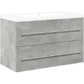 vidaXL 2-tlg. Badmöbel-Set Betongrau Holzwerkstoff