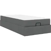 Syfax Bettgestell mit Matratze 2 pcs Dunkelgrau Stoff