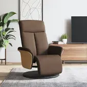 vidaXL Möbel Relaxsessel mit Fußteil Braun Stoff - Fernseh- & Relaxsessel 356524