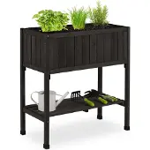 Northix Hochbeet aus Fichtenholz, 100x50x80 cm, erhöhtes Design, mit Schutzfolie, für Balkon & Terrasse