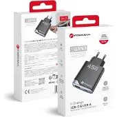 Forcell F-ENERGY GaN III B245202(1A1C) Ultra Slim Reiseladegerät 1 x Typ C + 1 x USB A PD QC4.0 3A 45W schwarz