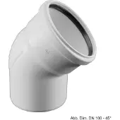 Rehau RAUPIANO PLUS Bogen DN 75, 45 Grad