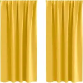 vidaXL Verdunkelungs-Vorhänge mit Ringen 2 pcs Senfgelb 175 x 140 cm