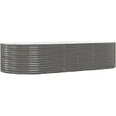 vidaXL Hochbeet Grau 291x140x68 cm Verzinkter Stahl