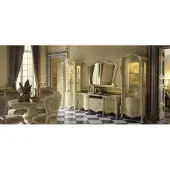 AEA Wohnzimmer Schrank Set 4 tlg. Wohnwand Holz 2x Vitrine Wohnzimmer Komplettset