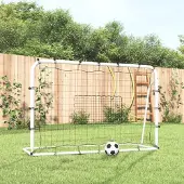 Prolenta Maison Exclusive - Fußball-Rebounder Weiß & Schwarz 184x61x123 cm Stahl & PE