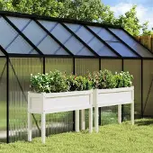 Prolenta Maison Exclusive - Pflanzkübel 2 Stk. mit Beinen Weiß Massivholz Kiefer