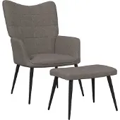 vidaXL Möbel Relaxsessel mit Hocker Taupe Stoff - Fernseh- & Relaxsessel 327961