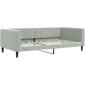 Syfax Tagesbett Hellgrau 100x200 cm Samt