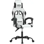 Syfax Gaming-Stuhl Drehbar Weiß und Schwarz Kunstleder