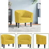 The Living Store Clubsessel Gelb Samt