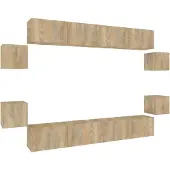 vidaXL 8-tlg. TV-Schrank-Set Sonoma-Eiche Holzwerkstoff