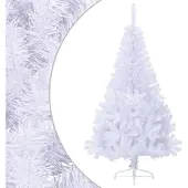 Syfax Künstlicher Halb-Weihnachtsbaum mit Ständer Weiß 150 cm PVC