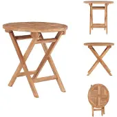 vidaXL Klappbarer Gartentisch 45 cm Teak Massivholz - Gartentische