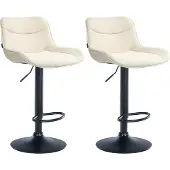 CLP 2er Set Barhocker Vonore Stoff schwarz - grau