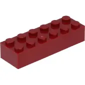 LEGO 2x6 Stein 2456 - 50 Stück Dunkelrot