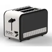 Schaefer Toaster Retro 2-Scheiben Toaster Toastautomat 850 Watt Schwarz/Silber