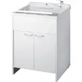 Adgo Waschbecken Wäscheschrank und Spüle 60x60cm Wasserhahn