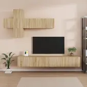 vidaXL 7-tlg. TV-Schrank-Set Sonoma-Eiche Holzwerkstoff 3114520