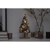 Spetebo Holz LED Weihnachtsbaum 37 cm im Naturlook