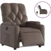 Syfax Elektrischer Relaxsessel Braun Kunstleder