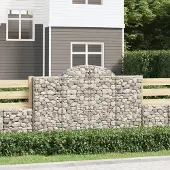 Prolenta Maison Exclusive - Gabionen mit Hochbogen 40Stk. 200x50x120/140cm Verzinktes Eisen