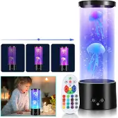 Jiubiaz LED Quallen Nachtlichter Stimmungslampe Nachtlicht Lava Lampe RGB Tischlamp Büro Künstliche
