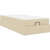Syfax Bettgestell mit Matratze 2 pcs Creme Stoff