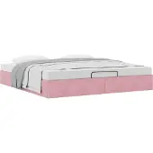 Syfax Ottoman-Bett ohne Matratze Rosa 200x200 cm Samt
