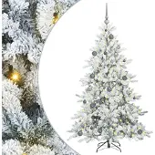 Syfax Künstlicher klappbarer Weihnachtsbaum Weiß 180 cm PVC und Stahl