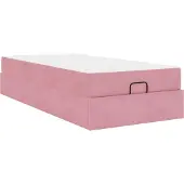 Syfax Bettgestell mit Matratze 2 pcs Rosa Samt